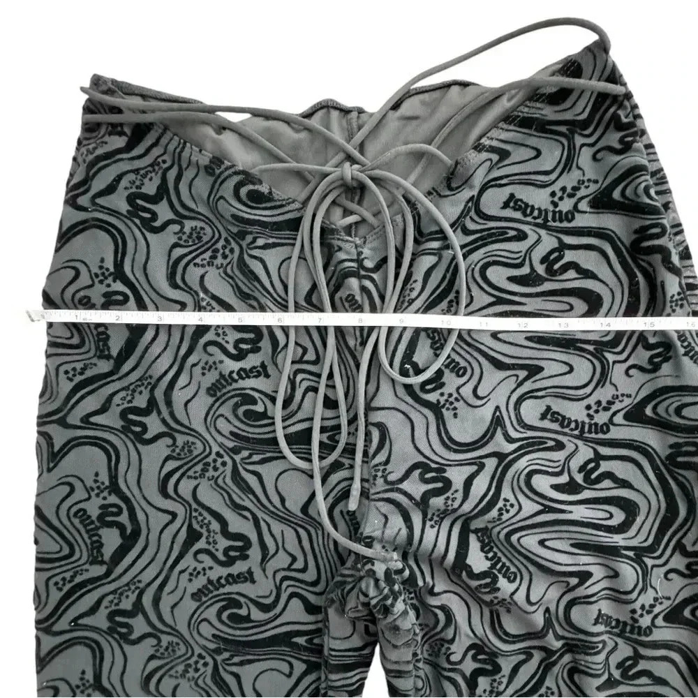 Outcast ASTRID PANT Velvet BLACK Fitted Flare, Size Large stretchy festival - Picture 12 of 13